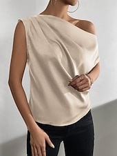cheap Tank Tops &amp; Camis-Women&#039;s Camisole Tank Top Solid Color Casual Sleeveless Crew Neck Regular Tops Daily Print Grass Green Green Beige Summer Spring