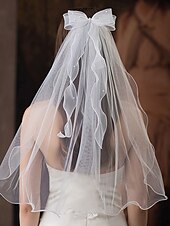 baratos Véus de Noiva-Uma Camada Contemprâneo / à moda Véus de Noiva Véu Catedral com Perola Imitação Tule