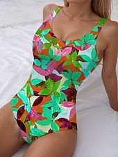 cheap One-piece swimsuits-Women&#039;s Swimsuits One Piece Monokini Swimsuit Backless Tummy Control High Waist Slim Vacation Beach Wear Ombre U Neck Sleeveless Bathing Suits