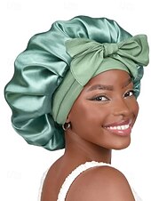 abordables Chapeaux pour femmes-bonnet de nuit en satin de soie avec nœud pour femme – protection des cheveux douce, confortable et élégante, disponible en plusieurs couleurs