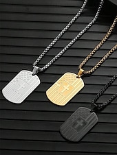 economico Gioielli da uomo-collana con targhetta per cani con bandiera americana in acciaio inossidabile con design a croce – ciondolo unisex di ispirazione militare per abbigliamento casual e occasioni patriottiche