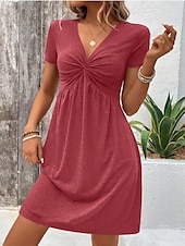 ieftine Rochie simplă-Rochie mini pentru femei Rochie corset Rochie tip T-shirt Rochie tip Tee Rochie casual Vacanță Casual Zilnică Ajustare regulată Grafic Mâneci scurte Gât în V Negru Roșu Albastru Fuchsia Vară