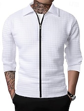 economico Giubbotti e cappotti da uomo-Per uomo Giacca Leggera Giacca Estiva Giacca Camicia Giacca di transizione Vacanza Quotidiano Resistente all&#039;usura Tasca Primavera Autunno Semplice Moda Classico Bavero Regolare Nero Bianco Vino Blu