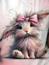 Недорогие Пасхальная футболка-Пасха Жен. Футболка Цветочный принт Животное На каждый день С короткими рукавами Круглый вырез Обычные топы Повседневные С принтом Розовый Лето