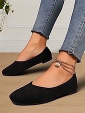 ieftine Pantofi Joși de Damă-pantofi cu slip-on clasici pentru femei din piele intoarsa artificiala pentru uzura de zi cu zi, birou si calatorii