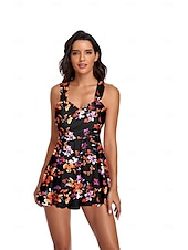abordables Robes de bain-Femme Maillots de Bain Tankini Maillot de bain Rétro Sexy Fleur Feuilles Sans Manches Maillots de bain