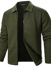 economico Giubbotti e cappotti da uomo-Per uomo Giacca Leggera Giacca Estiva Giacca Camicia Giacca di transizione Vacanza Quotidiano Resistente all&#039;usura Tasca Primavera Autunno Semplice Moda Classico Bavero Regolare Nero Bianco Vino Blu