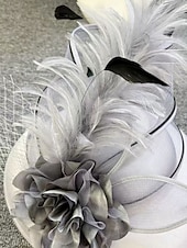 cheap Fascinators-Fascinators Feathers Net Veil Hat Wedding Horse Race With Feather Cap Headpiece Headwear