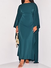 preiswerte abendkleider-Damen Minikleid Casual kleid Basic Brautkleider schlicht Puffärmel Urlaub Täglich Regular Fit Glatt Langarm Rundhalsausschnitt Schwarz Himmelblau Dunkelgrün Beige Sommer Frühling Herbst