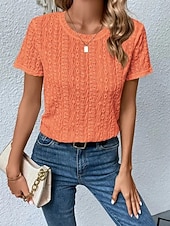 Жен. Блуза Ушко сверху Кружевные топы Полотняное плетение Повседневные Стиль Классический С короткими рукавами Вырез под горло Обычные топы Офис Повседневные Праздники С отверстиями Недорогие Белая футболка-Жен. Блуза Ушко сверху Кружевные топы Полотняное плетение Повседневные Стиль Классический С короткими рукавами Вырез под горло Обычные топы Офис Повседневные Праздники С отверстиями