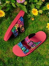 Χαμηλού Κόστους Γυναικεία παπούτσια-Η 250η Επέτειος των Ηνωμένων Πολιτειών Γυναικεία Σάνδαλα με Πολύχρωες Πεταλούδες και Ρυθμιζόμενο Μπuckle – Ζωντανά Καλοκαιρινά Σάνδαλα Slip-On για Παραλία Διακοπές και Casual Χρήση