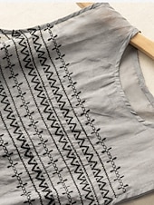 رخيصةأون قمصان مزيفة أساسية-نسائي قميص قمصان قطنية كتان بلوزة كتان قطني صناعي طباعة هندسي أساسي كاجوال بدون كم رقبة عالية مدورة قمصان عادية مناسب للبس اليومي أبيض كاكي رمادي الصيف