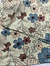 tanie Sukienki kwiatowe na co dzień-Damskie Sukienka mini Codzienne sukienki Sukienka na szerokich ramiączkach Elegancki Codzienny Urlop Codzienny Regularny Kwiaty Krótki rękaw Półgolf Khaki Lato