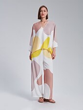 cheap Blouses &amp; Shirts-Loose Fit V-Neck Kaftan Top
