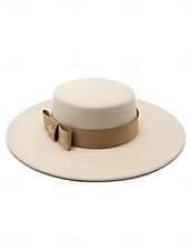 abordables Chapeaux de fête-Chapeaux en tulle et coton chapeau fedora élégant vintage pour un mariage avec un accessoire de noeud headwear chapeaux robe de course