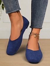 ieftine Pantofi Joși de Damă-pantofi cu slip-on clasici pentru femei din piele intoarsa artificiala pentru uzura de zi cu zi, birou si calatorii