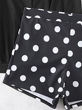 cheap Tankinis-Women&#039;s Swimwear Bikini 2 Piece Boy Leg Swimsuit Backless Slim Vacation Beach Wear Polka Dot U Neck Sleeveless Bathing Suits