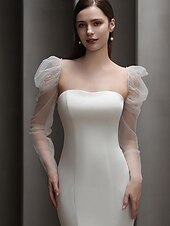 baratos Luvas de Casamento-Renda Até o Cotovelo Luva Elegante / Estilo Clássico Com Cor Pura Luvas de Festa / Casamento
