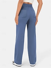 cheap Women&#039;s Cargo Pants-Women&#039;s Chinos Fashion Streetwear Full Length High Waist Plain Patchwork Pocket Comfort Outdoor Micro-elastic Vacation Street Daily Robin&#039;s Egg Blue Grey Black White Summer Spring Fall Regular Fit
