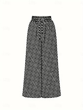 economico gamba larga e vita alta-pantaloni da donna moda casual maxi vita alta pantaloni a pois tasca stampa microelastico strada quotidiano nero giallo rosso grigio estate poliestere