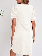 abordables Robe Simple-Robe Mini Femme Robe Portefeuille Robe T-Shirt Robe Tee Robe Unie Robe Bodycon Décontractée Vacances Travail Ville Ajustement Régulier Graphique Manches Courtes Col Rond Noir Blanc Vin Vert Été