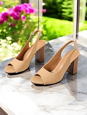 olcso Kényelmes szandálok-női slingback sarkú, tömbsarkú – elegáns nyári szandál alkalmi és formális alkalmakra