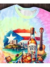 cheap Tie Dye&amp;Gradient tee-Women&#039;s T Shirt Floral Casual Short Sleeve Round Neck Regular Tops Daily Print Rainbow Summer