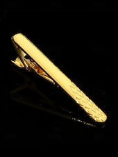 voordelige Heren dassen en vlinderdassen-elegante gouden stropdasclip voor heren – strak design met zwarte inleg, perfect voor zakelijke, formele evenementen en bruiloften