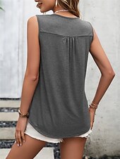 levne Dámské topy a košilky-Dámský top bez rukávů s ramínky grafický módní moderní casual výstřih čtvercový každodenní východ víkendový krajkový vínový šedý letní