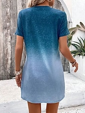 tanie Sukienka Sztuka i Design-Damskie Sukienka mini Codzienne sukienki Sukienka t-shirtowa Sukienka trapezowa Letnie sukienki Elegancja Elegancki Formalny Urlop Praca Codzienny Regularny Ombre Serce Graficzny Krótki rękaw Półgolf