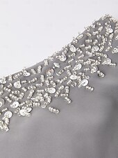 economico Lunghezza del pavimento-Abito madre della sposa a colonna  a sheaths elegante scollo a V lungo fino al pavimento in chiffon maniche a metà con perline