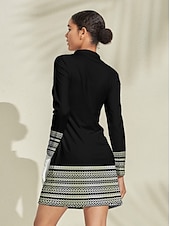 billiga Kvinnors golfkläder-Dam golfklänning Svart Långärmad Golfkläder för damer Kläder Outfits Bär kläder