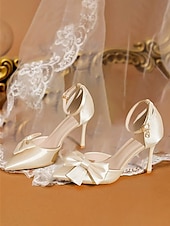preiswerte Formell-Champagnerfarbene Pumps mit Fesselriemchen und Schleife – elegante Damen-Stilettos mit spitzer Spitze für Hochzeiten und besondere Anlässe