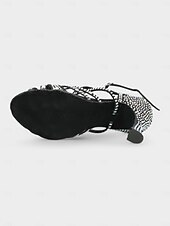 billige Sko til latindans-svarte rhinestone strappy dansesko for kvinner - stilige latinske dansesandaler med høye hæler, perfekt for dansekonkurranser og spesielle anledninger