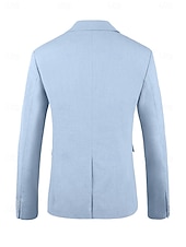 economico Abiti casual-Completi da sposa in lino rosa e blu cielo moda casual estivi a tinta unita adattamento standard 2 pezzi monopetto a un bottone