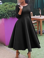 preiswerte Kentucky Kleid-Kentucky Derby Damen Midi Kleid A-Linie Kleid Fit And Flare Kleid Elegant Party Cocktail Hochzeitsgast Verlobung Cocktailparty Reguläre Passform Grafisch Ärmellos V-Ausschnitt Schwarz Weiß Rot