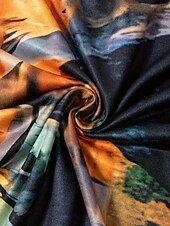 olcso Női Művészet és Dizájn Felsők-Női blúz graffitis stílusos hétköznapi rövid ujjú kerek nyakú normál fazonú napi mintás narancs nyári