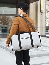 abordables Bolsos de viaje-Bolsa de viaje para traje de hombre, bolsa de lona: diseño espacioso de bolsa de lona, cierre de cremallera, varios colores, duradera y elegante, perfecta para viajes de negocios, viajes y ocasiones especiales.