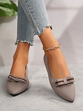 baratos Sapatilhas de mulher-sapatilhas femininas de bico fino com laço – sapatilhas de balé elegantes e respiráveis para uso no escritório e casual