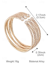 billige Damearmbånd-flerlags rhinestone mansjettarmbånd for kvinner - elegante sølvsmykker med glitrende rhinestones for bryllup, fester og spesielle anledninger