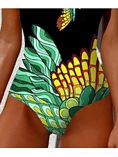olcso Egyrészes fürdőruhák-Női fürdőruhák Egyrészes Monokini Fürdőruha Hát nélküli Hasformáló Magas derekú Karcsúsító Vakációs Strandruha Geometriai Kerek nyakú Ujj nélküli Fürdőruhák