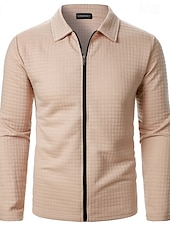 economico Giubbotti e cappotti da uomo-Per uomo Giacca Leggera Giacca Estiva Giacca Camicia Giacca di transizione Vacanza Quotidiano Resistente all&#039;usura Tasca Primavera Autunno Semplice Moda Classico Bavero Regolare Nero Bianco Vino Blu
