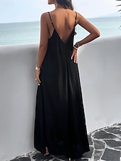 preiswerte Kleider für die Ferien-Damen Minikleid Casual kleid skims dress Basic Brautkleider schlicht Urlaub Täglich Regular Fit Glatt Ärmellos Gurt Schwarz Rote Blau Grün Sommer