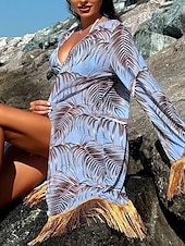 abordables Ensemble bikini 3 pièces-Femme Maillots de Bain Bikinis Trois pièces Slip Brésilien Maillot de bain Dos Nu Mince Vacances Tenues de plage Léopard Col V Sans Manches Maillots de bain