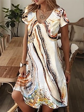 cheap Art&amp;Design Dress-Women&#039;s Mini Dress T Shirt Dress Tee Dress Sundress A Line Dress Elegant Vintage Stylish Vacation Birthday Casual Regular Fit Ombre Graphic Short Sleeve V Neck Pink Blue Orange Summer