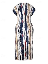 olcso Denimszövet ruhák-Női Midi ruha hétköznapi ruha Bodycon nyári ruha Divat Szabadtéri Szabadság Randi Normál Színes Féhosszú Mély-V Medence Barna Sötétkék Nyár Tavasz