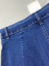 olcso Hosszú szoknyák-Női Szoknya Hosszú szoknya Farmer Midi szoknya Divat Alkalmi Maxi Magas derék Szoknyák Sima Töredezett végű Alkalmi Alkalmi / Napi Fekete Kék Sötétkék Nyár Poliészter
