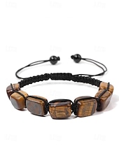 preiswerte Damenarmband-mehrfarbiges Natursteinarmband für Frauen, verstellbare Makramee-Kordel, Heilkristalle, Boho-Chic-Stil, ideal für spirituelle, lässige oder alltägliche Kleidung