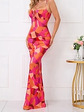 tanie Eleganckie sukienki kwiatowe-Damskie Sukienka mini Codzienne sukienki Sukienka maxi Sukienka w kwiatki Letnie sukienki Elegancki Codzienny Bez rękawów Urlop Codzienny Randka Regularny Kwiaty Bez rękawów Cienkie ramiączka Blush