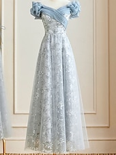 cheap Bridesmaid Dresses-A-Line Bridesmaid Dress Off Shoulder Sleeveless Elegant Floor Length Nylon with Split Front